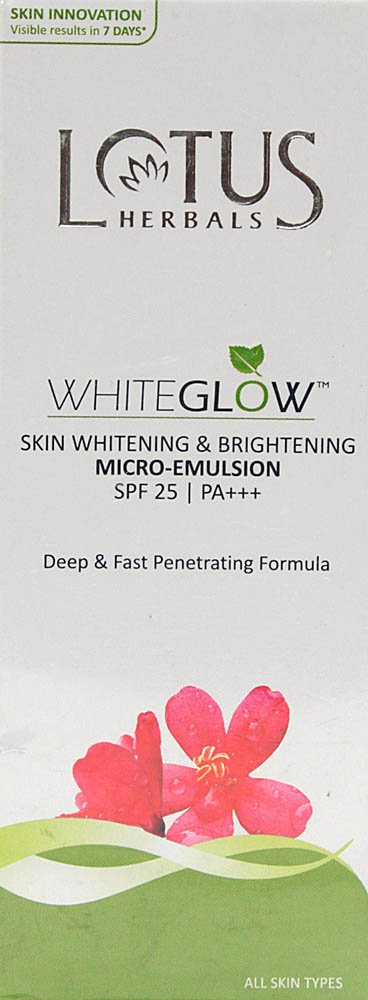 Lotus Herbals White Glow Skin Whitening & Brightening Micro-Emulsion SPF 25 | PA++ - book cover