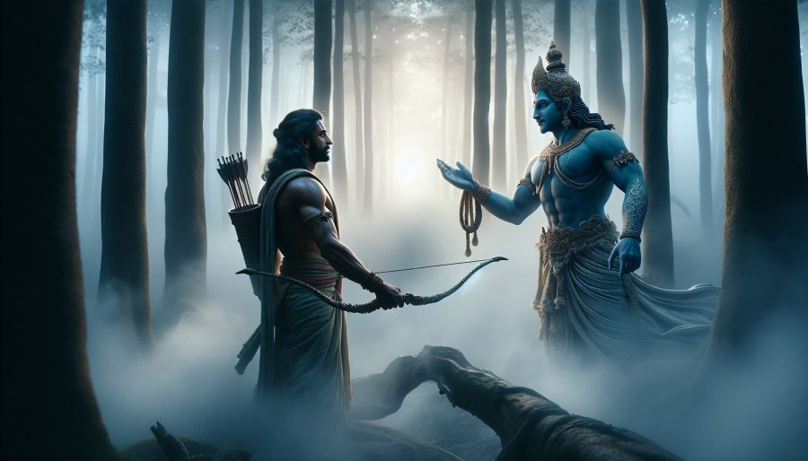 Mahabharata Section XLI - Arjuna Receives Celestial Weapons from Varuna and Yama