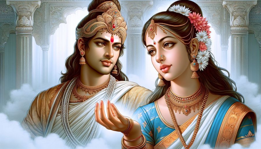 Mahabharata Section LV - Nala Approaches Damayanti as Messenger of Gods