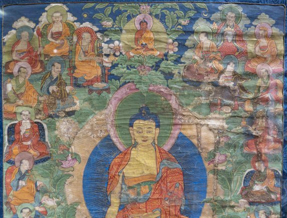 Shakyamuni Painting Top Section Buddhist Art Gallery Northern