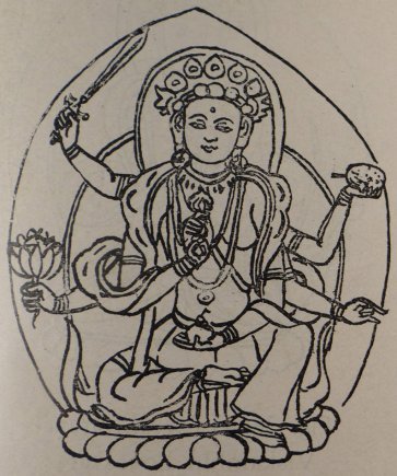 Fig. 33A: Yamadaṇḍa Lokeśvara [The Indian Buddhist Iconography]